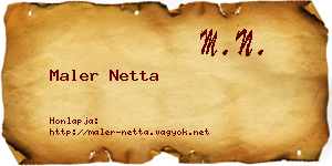 Maler Netta névjegykártya